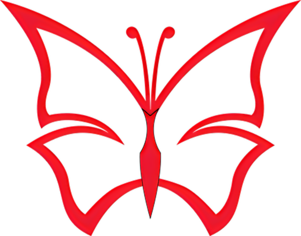 Minimalist Red Butterfly Silhouette Wallpaper - Elegant Graphic Design