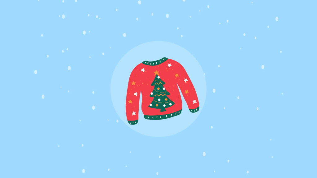 Cozy Minimalist Christmas Wallpaper: Red Sweater & Snowflakes