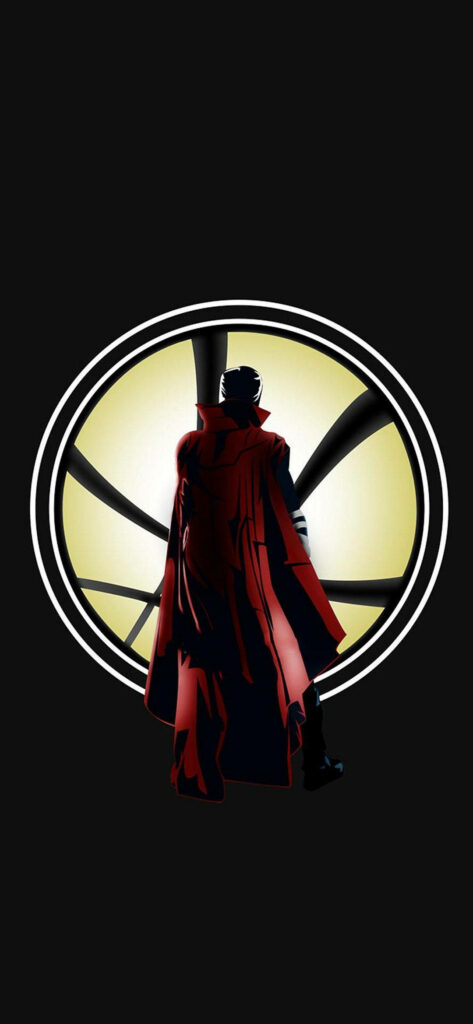 Red Cloaked Silhouette Wallpaper - Mysterious Black Background Design