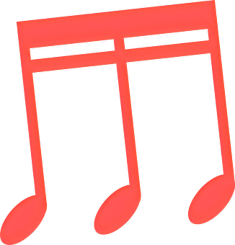 Minimalist Red Music Notes Wallpaper on Transparent Background