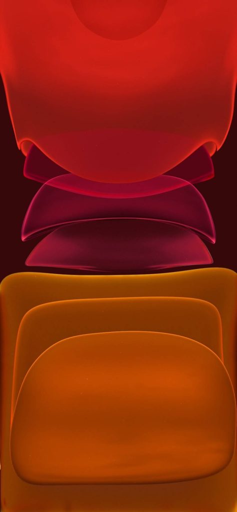 iPhone 11 wallpaper with smooth red and orange abstract blobs on dark minimalist background