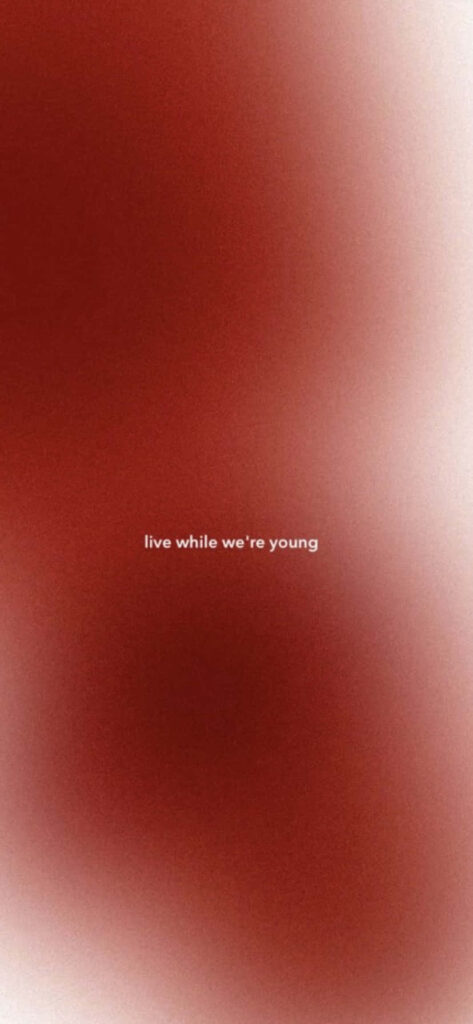 Elegant Red Wallpaper: 'Live While We're Young' Minimalist Design