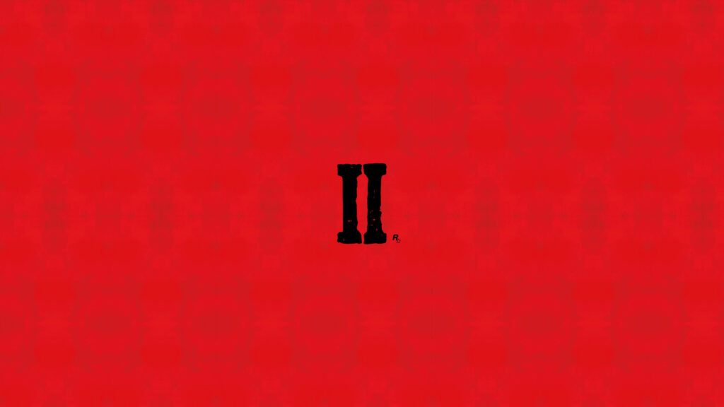 Bold Minimalist Wallpaper: Red Background with Black Roman Numeral II