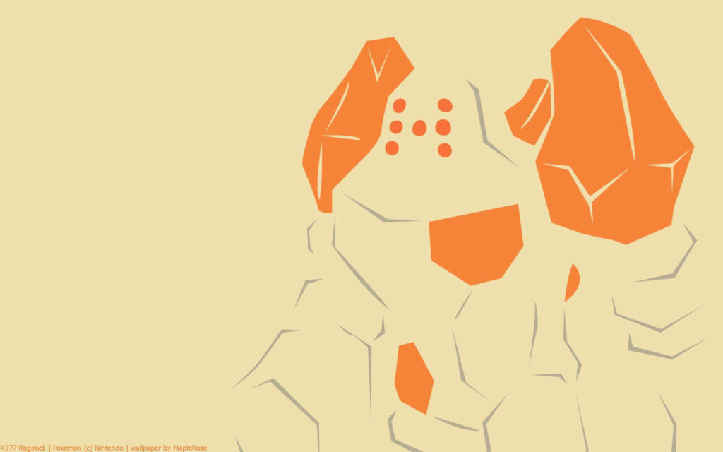 Minimalist Regirock Desktop Wallpaper: Modern Beige & Orange Background