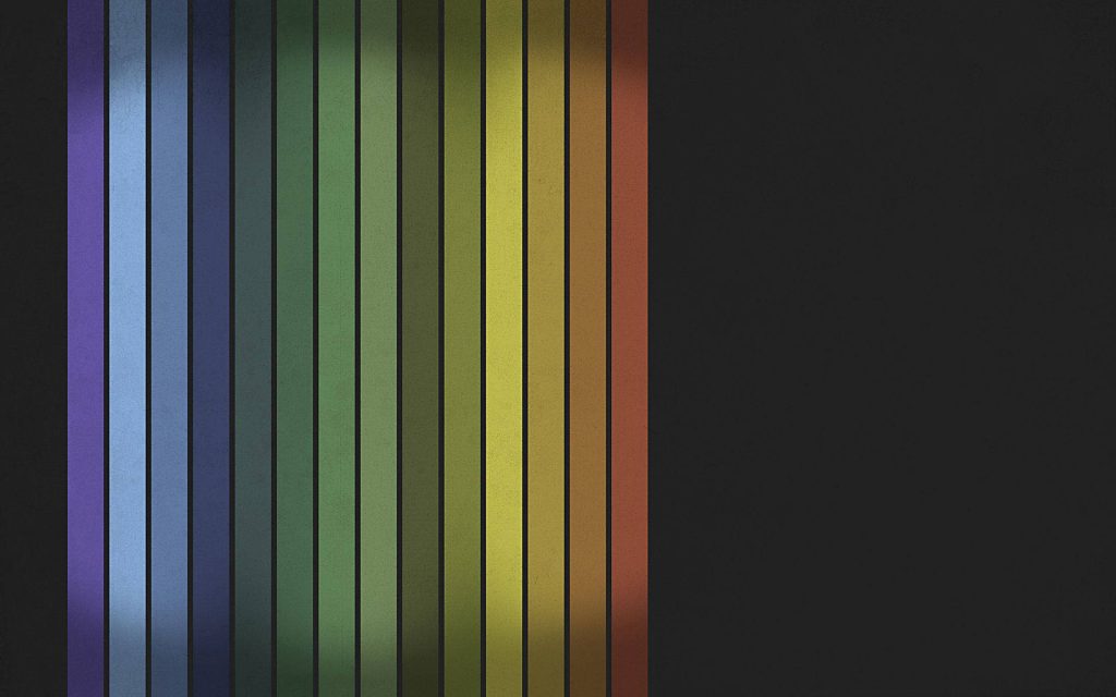 Minimalist retro rainbow vertical lines on textured dark background digital wallpaper design