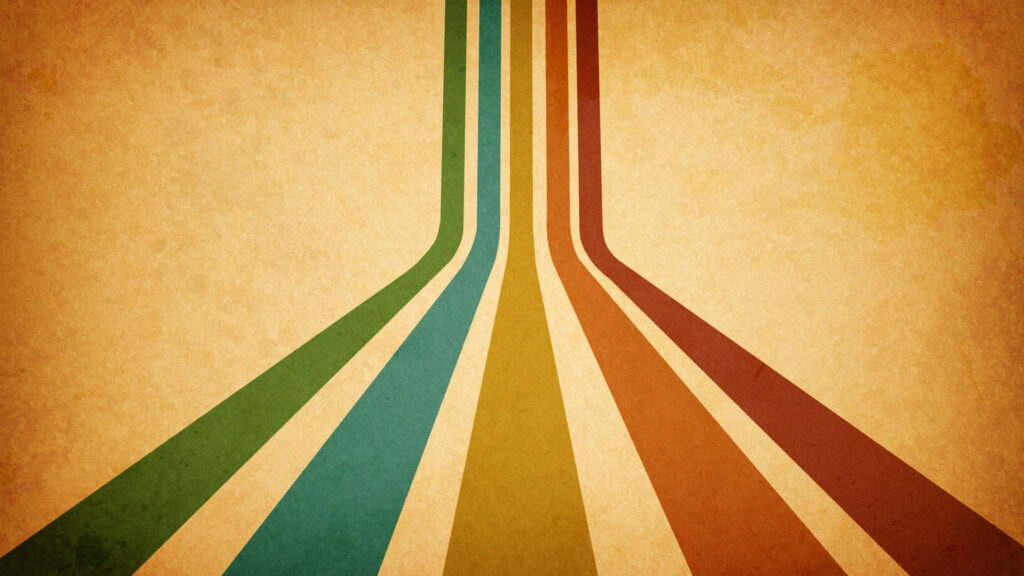 Retro Minimalist Wallpaper: Bold Colorful Lines on Beige Background