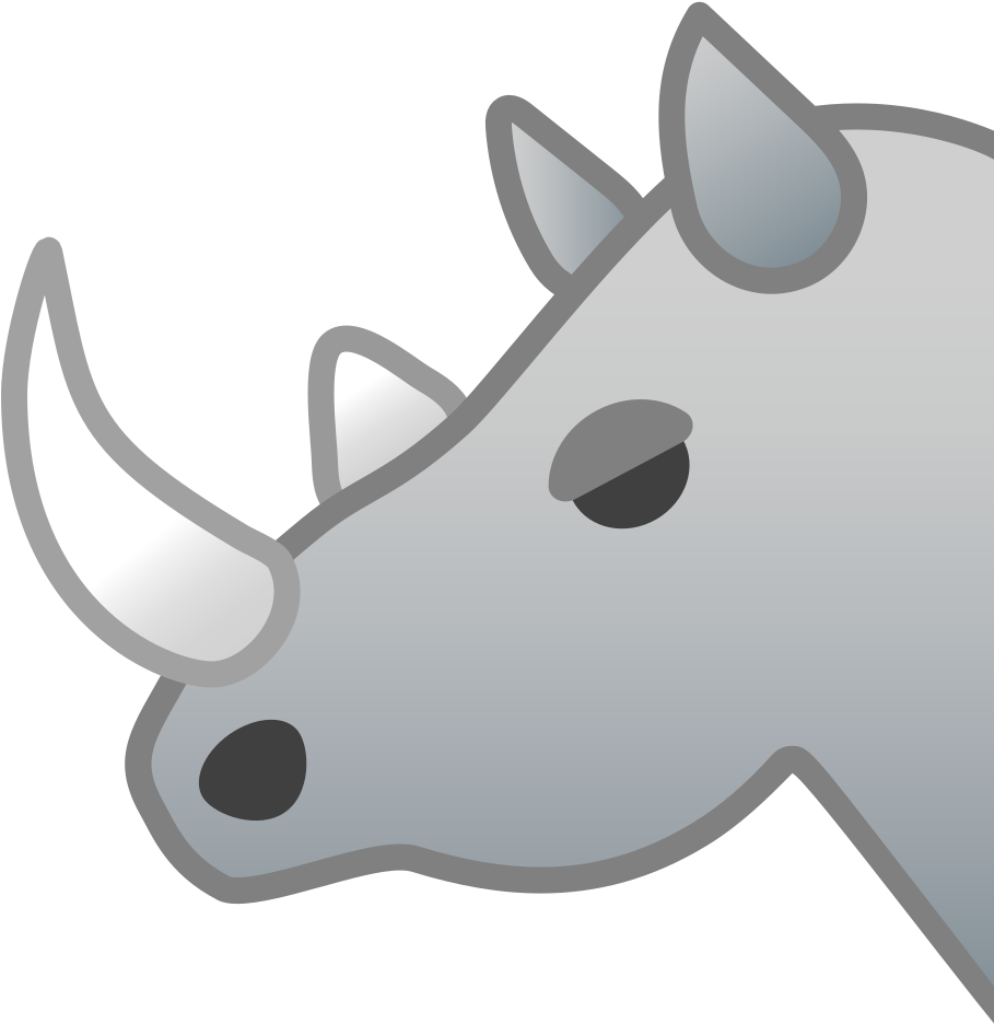 Minimalist Rhinoceros Cartoon Wallpaper PNG - Modern Gray Design