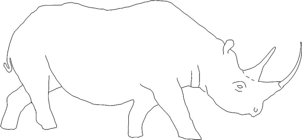 Minimalist Rhinoceros Silhouette Wallpaper - Modern Black Outline Design