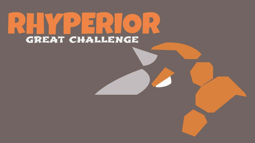 Minimalist Rhyperior Wallpaper: Bold Design on Grey Background
