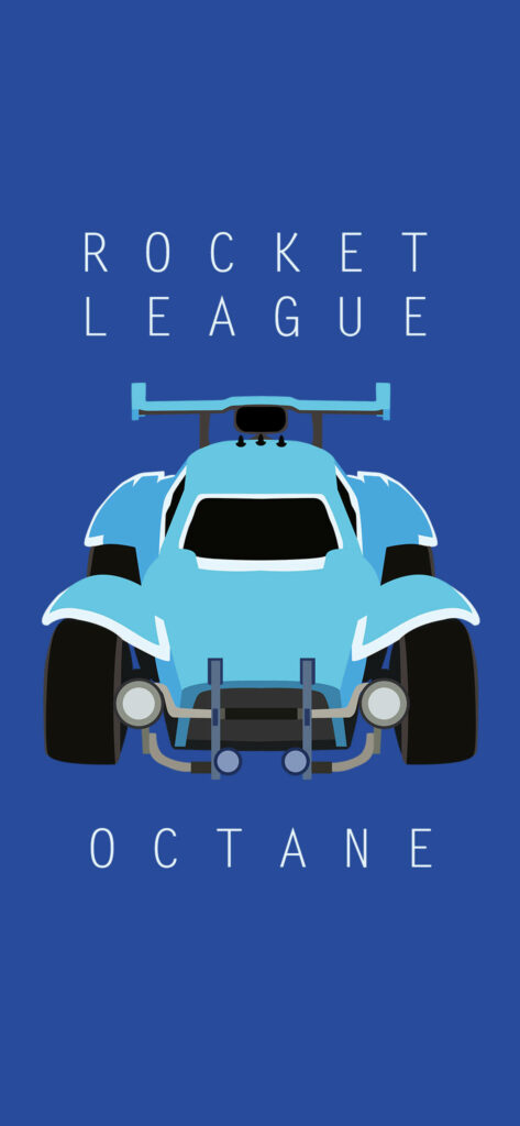 Minimalist Rocket League Octane Wallpaper for Phones - Blue Design