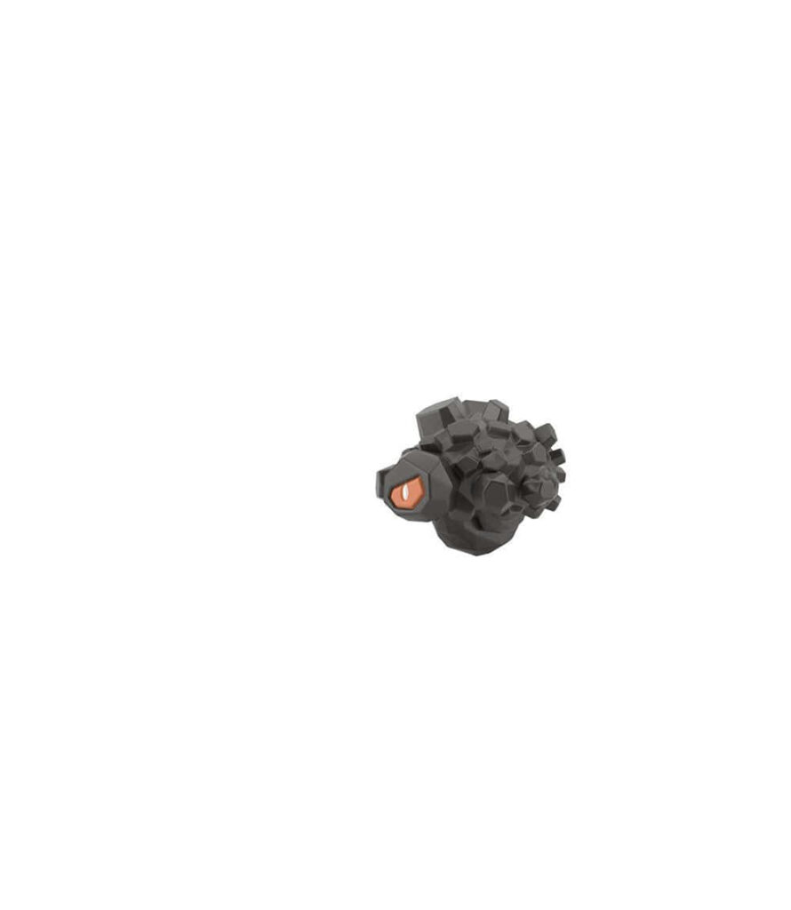 Minimalist Rolycoly Pokémon Wallpaper on White Background