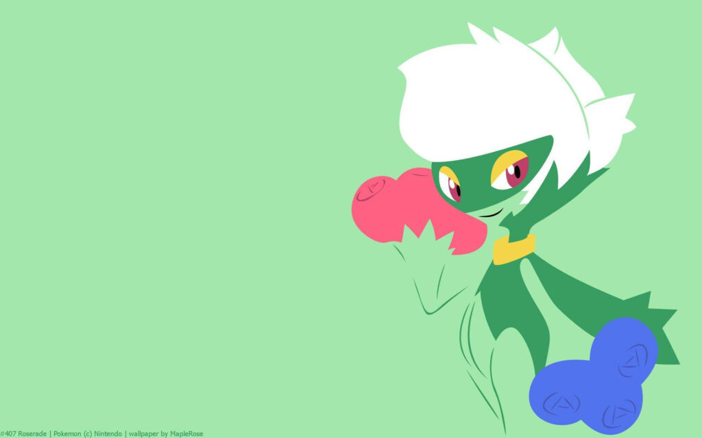 Minimalist Roserade Wallpaper with Vibrant Green Background