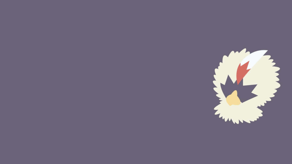 Minimalist Rufflet Wallpaper: Bold Colors on Gray-Purple Background