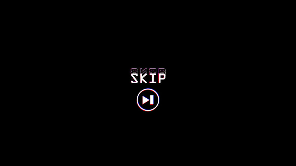 Minimalist SKIP Wallpaper with Play Button on Black Background