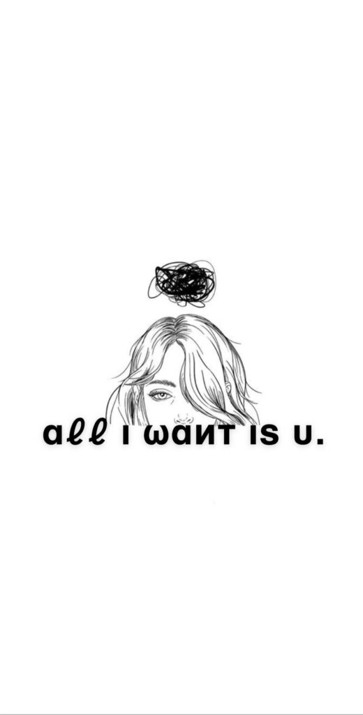 Girl's Face Wallpaper: Minimalist Art of Longing & Confusion