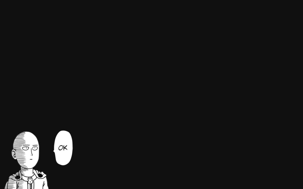 Minimalist Saitama Wallpaper: One-Punch Man's Iconic OK Expression