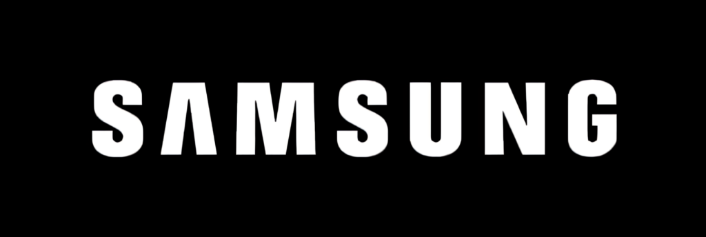 Minimalist Samsung Logo Wallpaper on Sleek Black Background