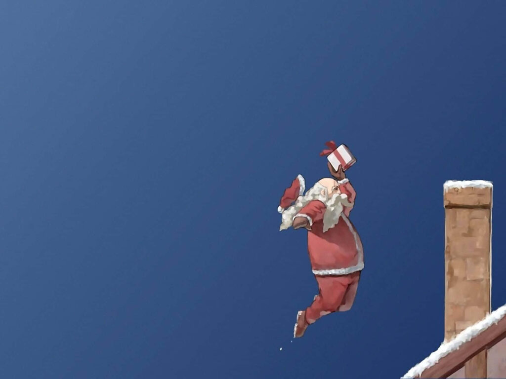 Minimalist Santa Claus Desktop Wallpaper - Serene Christmas Background