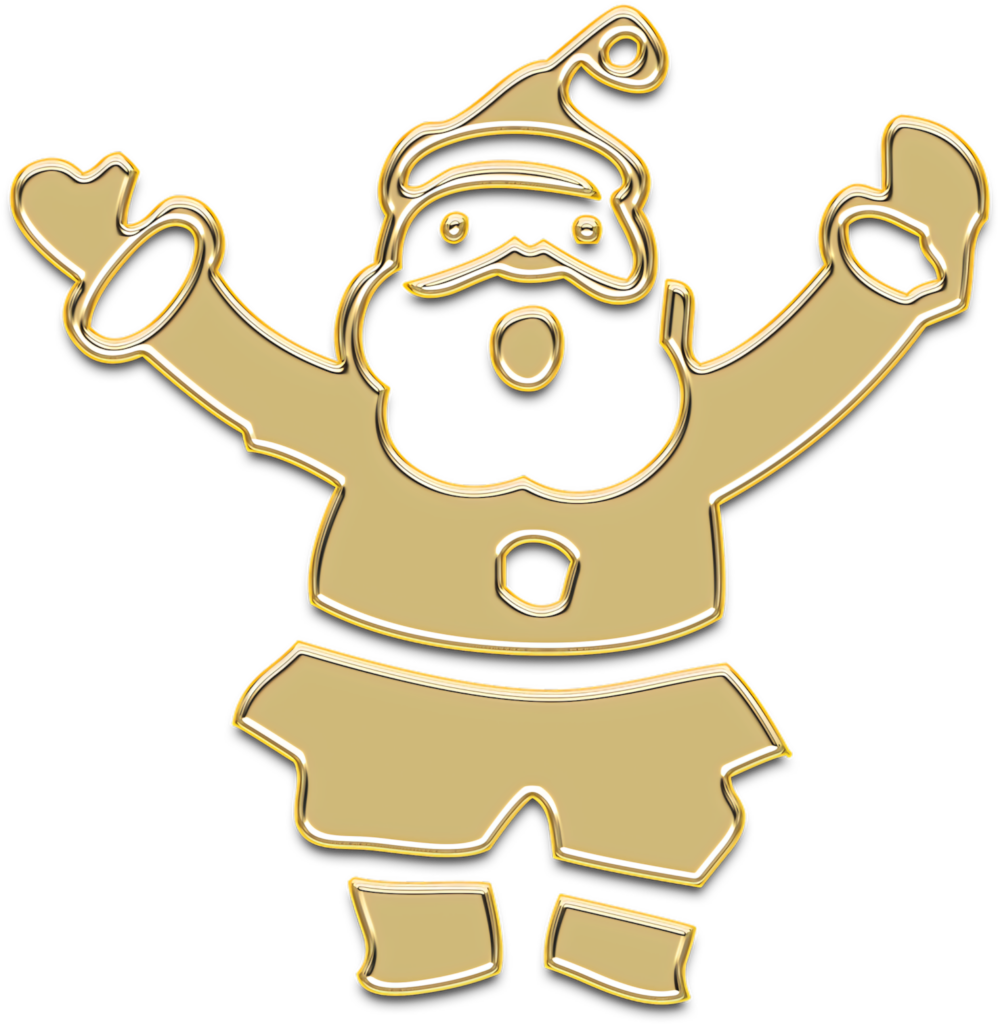 Minimalist Santa Claus Wallpaper with Golden Outline - Festive Cheer