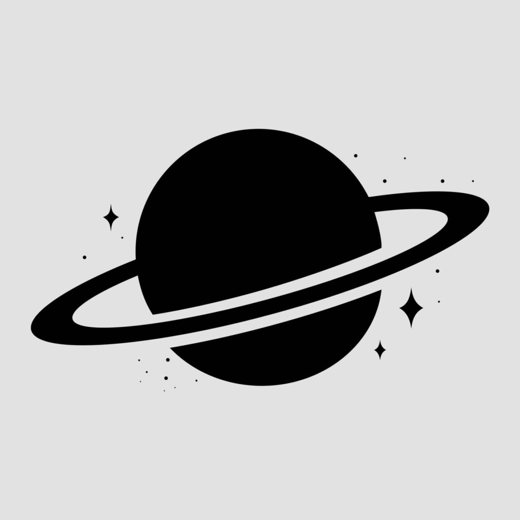 Minimalist Saturn Wallpaper: Serene Rings & Stars on Soft Background