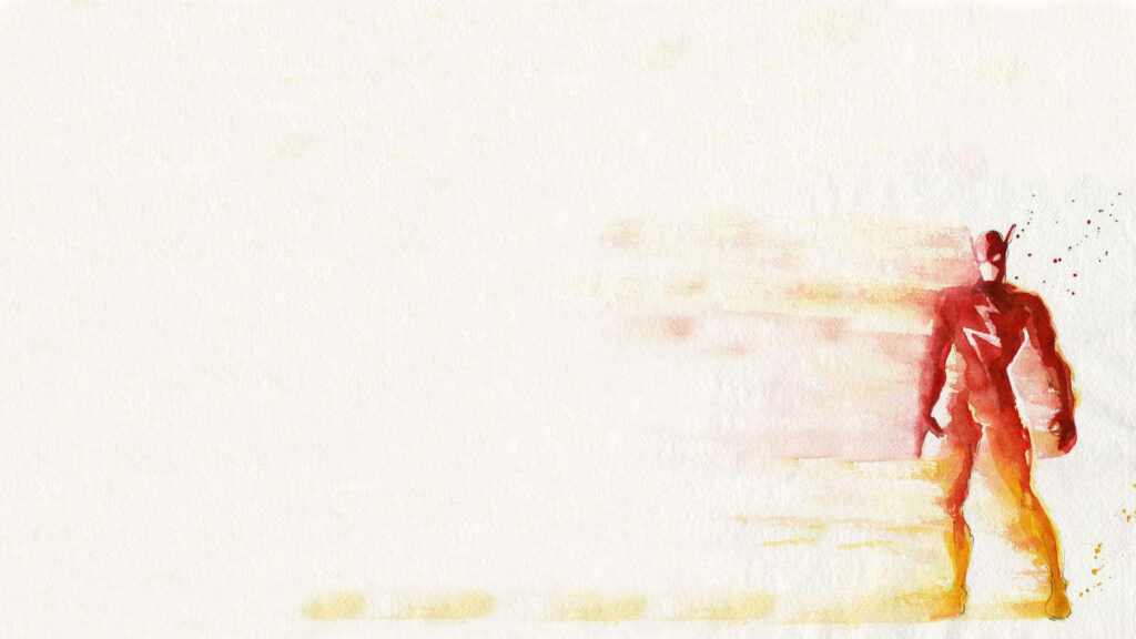 Minimalist Watercolor Wallpaper of The Scarlet Speedster in Motion