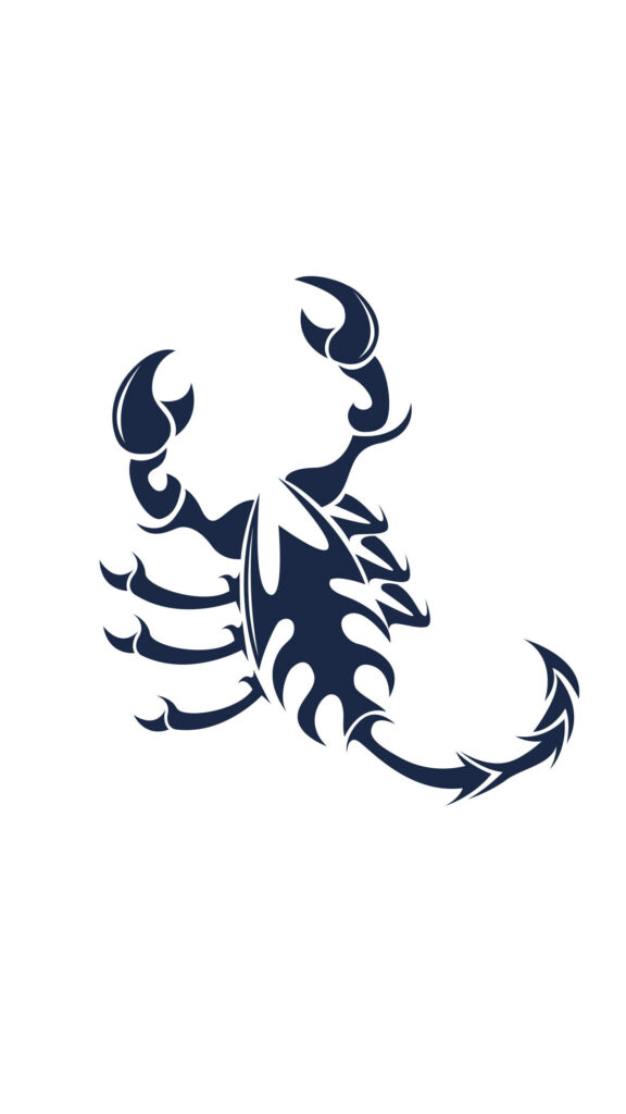 Minimalist Scorpion Tattoo Wallpaper: Bold Black on White Background
