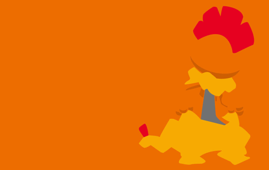 Minimalist Scrafty Wallpaper - Vibrant Orange Vector Art
