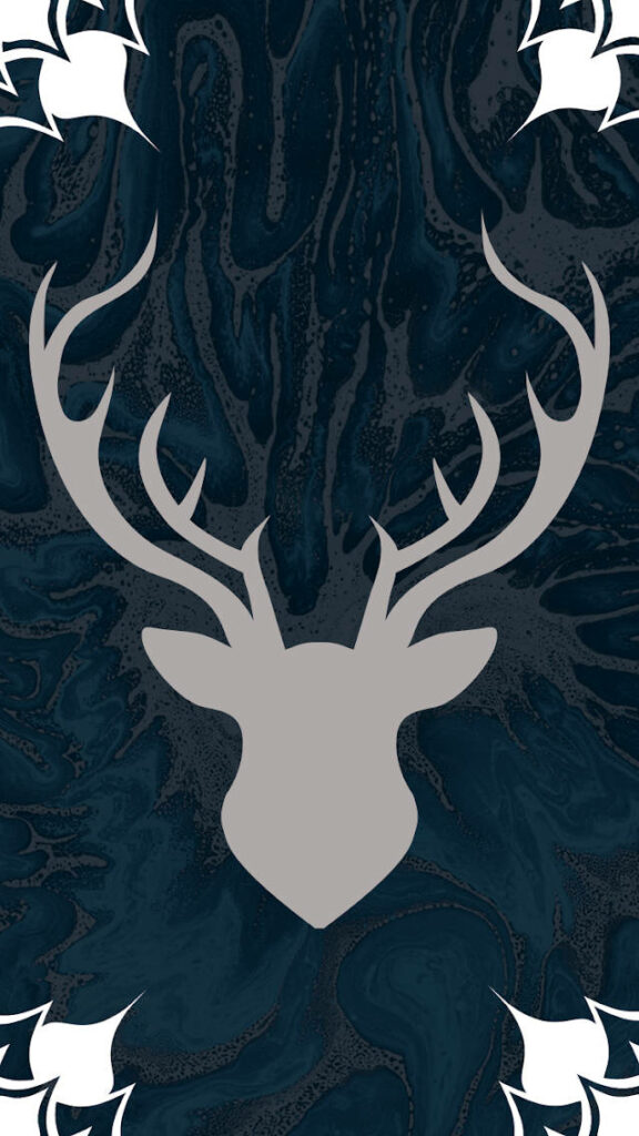 Minimalist Gray Deer Head Wallpaper - Shadow and Bone Inspired Design