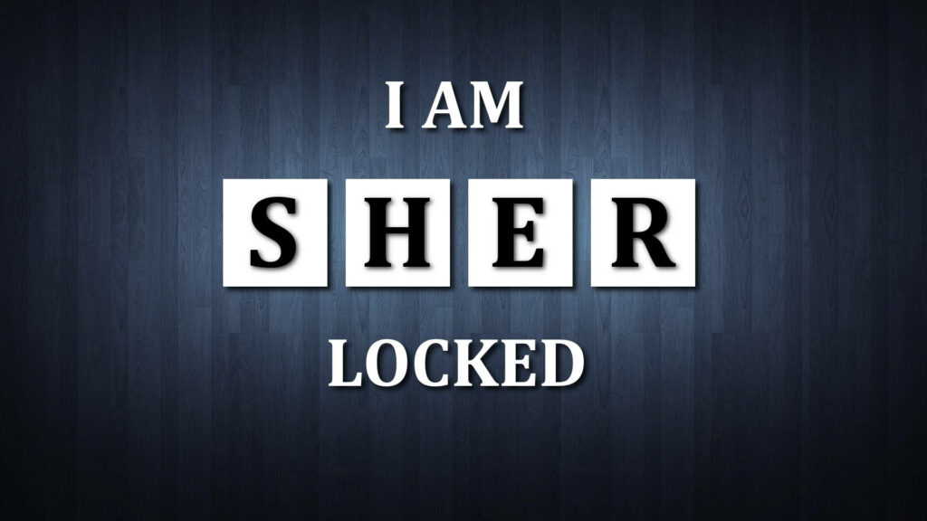 Minimalist Sherlock Holmes Wallpaper: 'I AM SHER LOCKED' Design