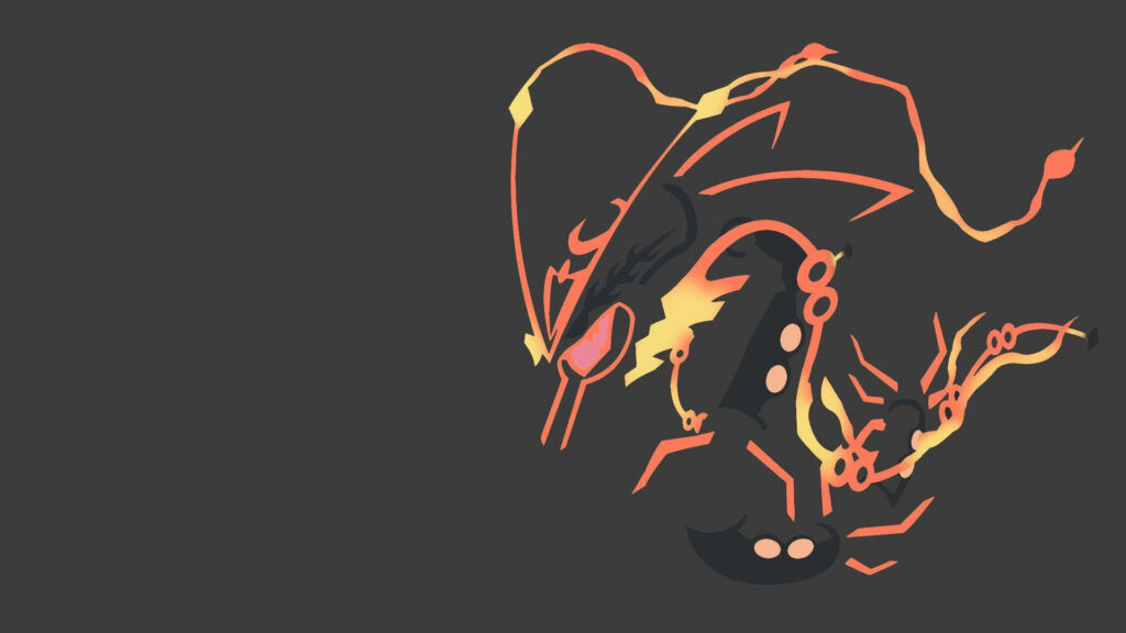 Minimalist Shiny Rayquaza Wallpaper - Abstract Dragon Art