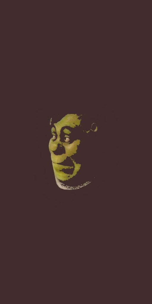 Minimalist Shrek Meme Wallpaper: Artistic Shrek Face on Dark Background