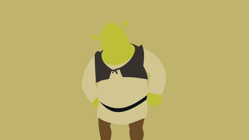 Minimalist Shrek Silhouette Wallpaper - Clean Art Design Background