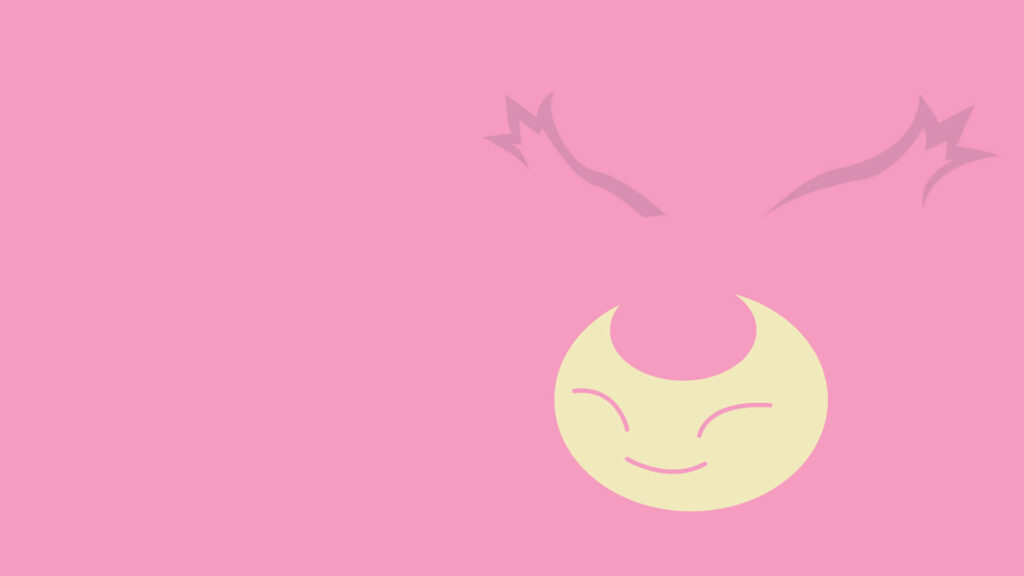 Minimalist Pink Skitty Wallpaper - Adorable Pokémon Design