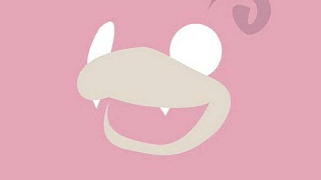 Minimalist Slowpoke Wallpaper: Cute Pink Background Design