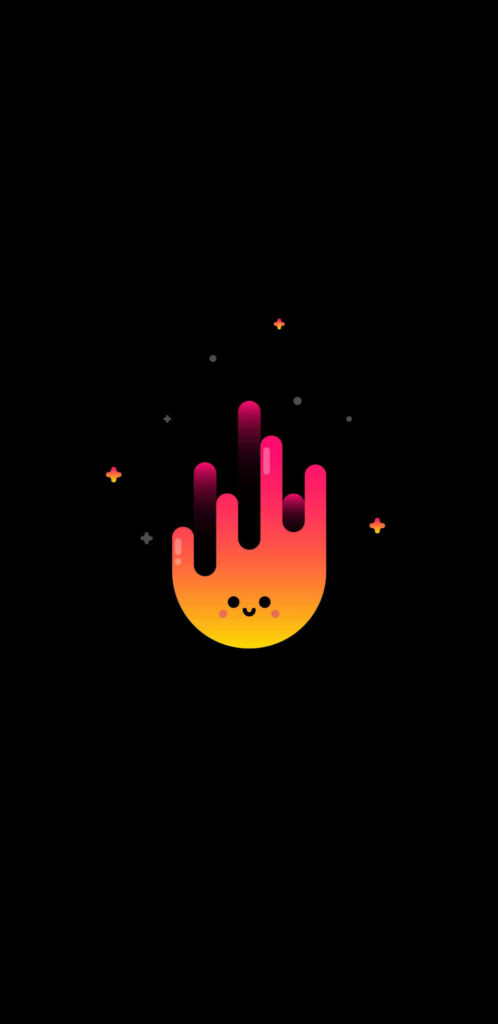 Minimalist Gradient Smiley Face Wallpaper on Black - Cute Phone Background
