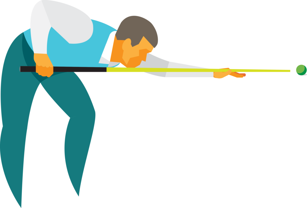 Minimalist Snooker Player Illustration - Intense Action Wallpaper
