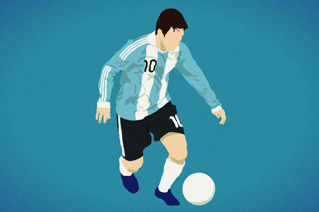 Dynamic Soccer Player Silhouette Wallpaper in Bold Minimalist Design