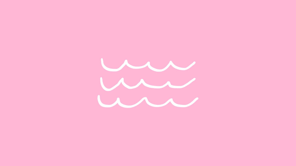 Minimalist Pink Wallpaper with Serene White Wave Design