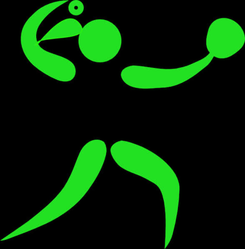 Minimalist Softball Pitching Motion Wallpaper: Green on Black