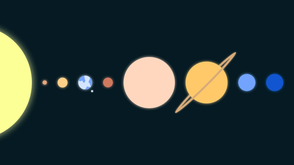 Minimalist Solar System Wallpaper: Clean Planet Illustrations