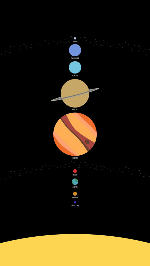 Minimalist Solar System Wallpaper: Artistic Planets on Black Background