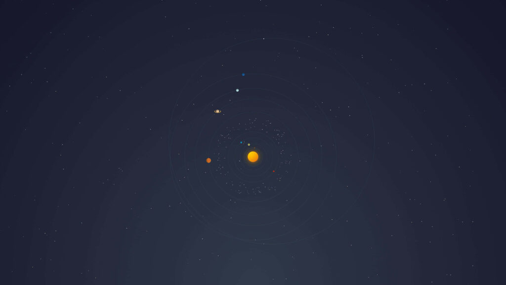 Minimalist Solar System Wallpaper: Serene Space Background