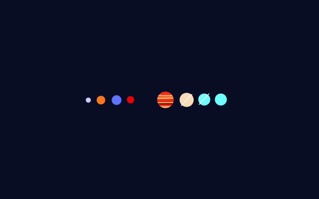 Minimalist Solar System Wallpaper: Sleek Dark Background for Laptops