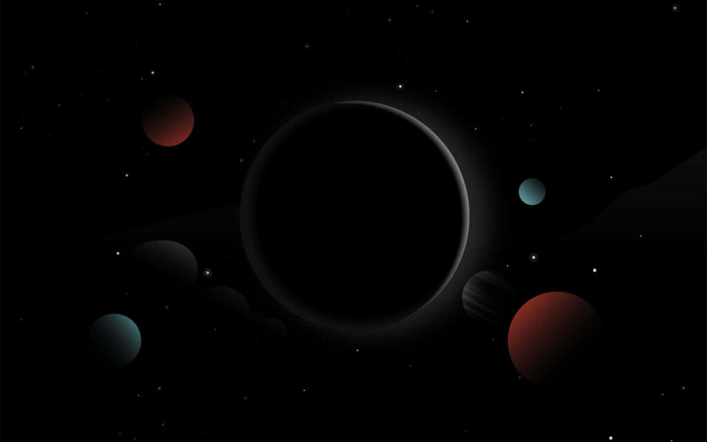 Minimalist Solar System Wallpaper: Soft Hues & Starry Background