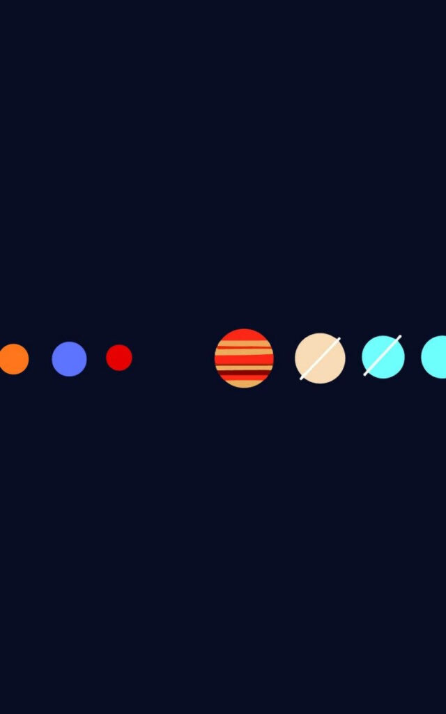 Minimalist Solar System Wallpaper for Tablet - Dark Background Design