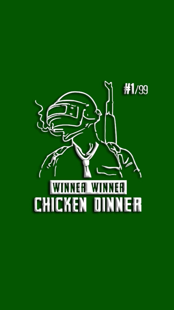 Sleek Green Soldier Wallpaper: Winner Winner Chicken Dinner Design