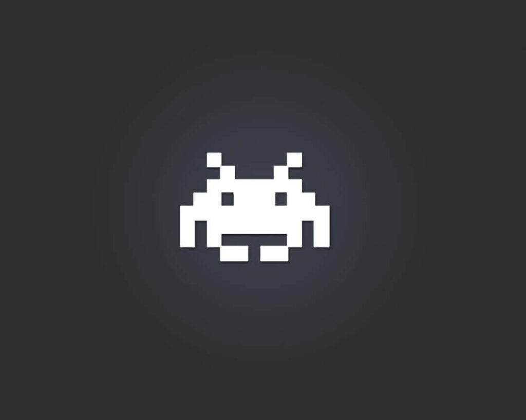 Minimalist 8-Bit Space Invader Wallpaper: Retro Gaming Background
