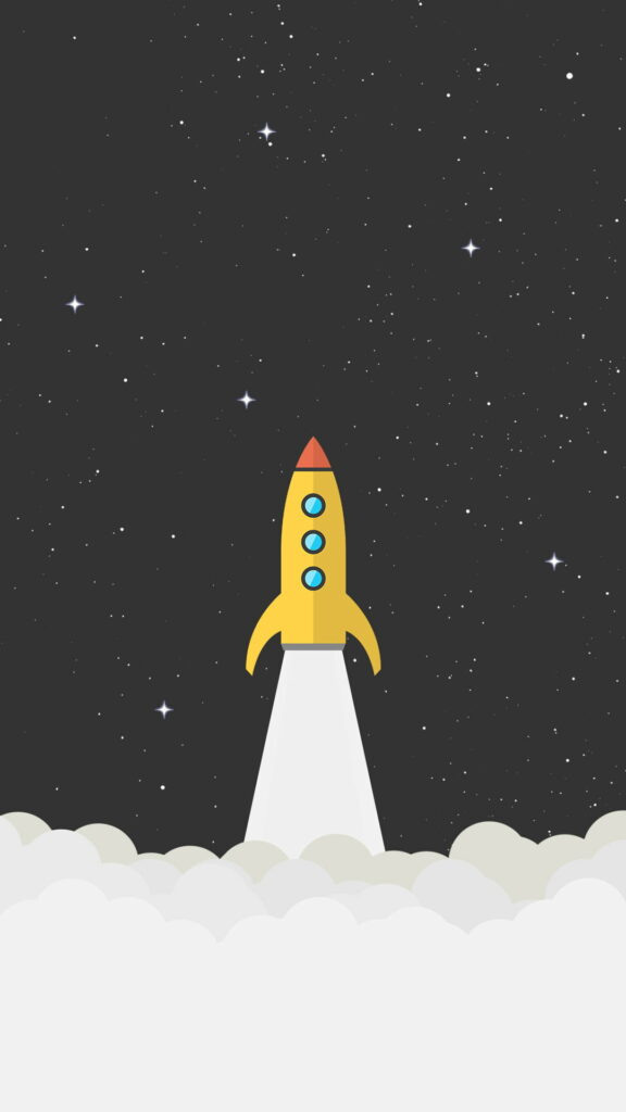 Minimalistic Spacecraft: Exploring the Black Cosmos Wallpaper