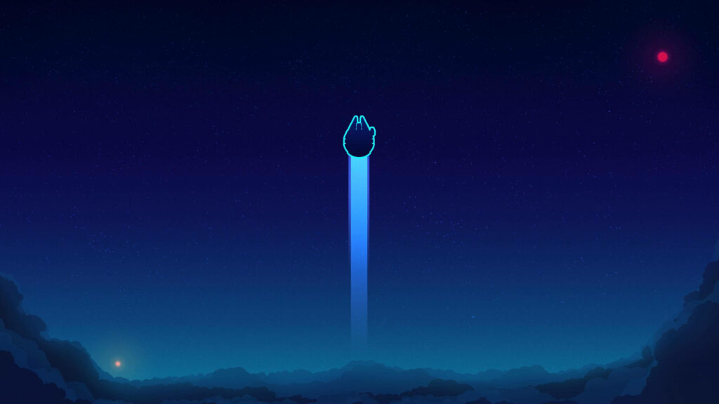 Minimalist Blue & Purple Gradient Space Wallpaper for iPhone