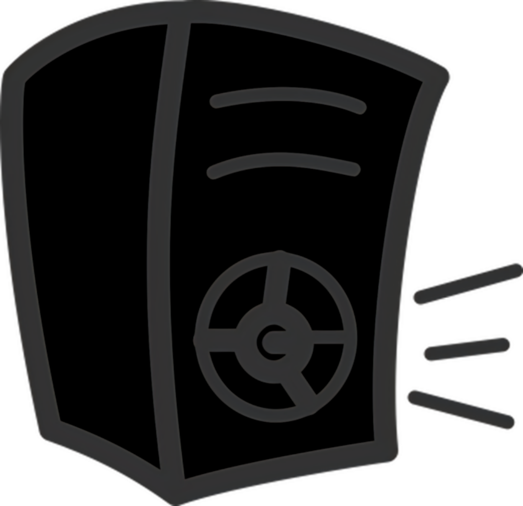 Minimalist Speaker Icon Wallpaper with Sound Waves - PNG Background